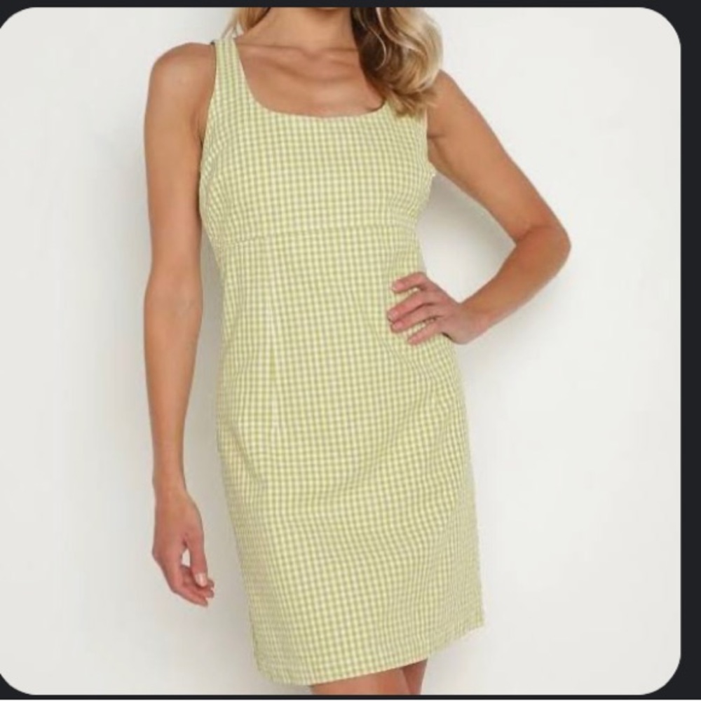 Levi’s green and white denim mini dress